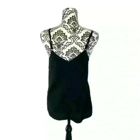 Tecrew Black Flowy Speghetti Strap Embroidered Floral Tank Top, S - Picture 8 of 8